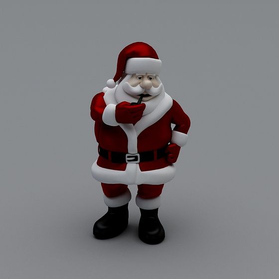 Festive Low-Polygon Santa Claus 3D model