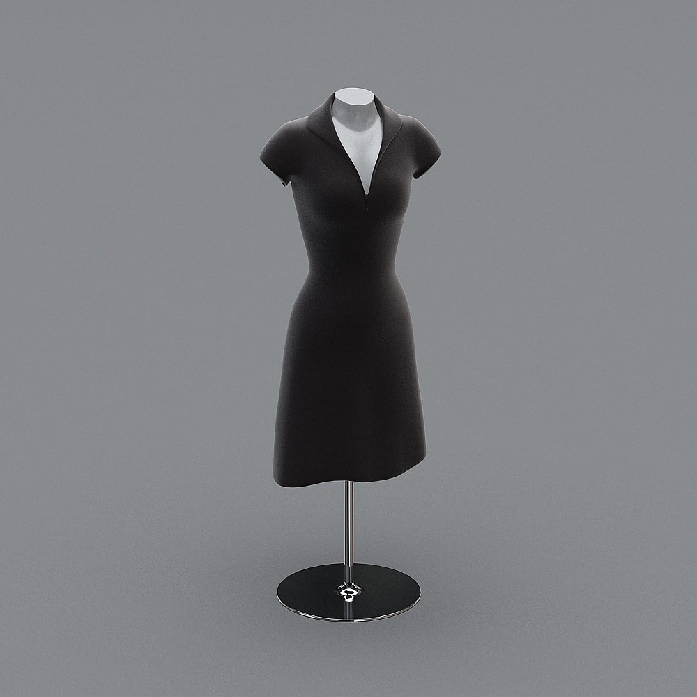 Elegant Low-Poly 3D Model for Fashion Display