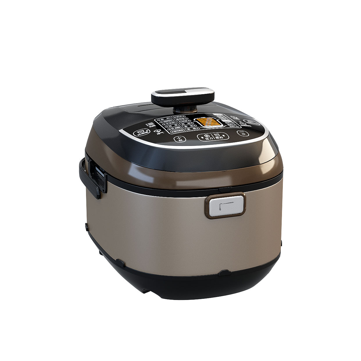 Smart Rice Cooker 3D Model – Sleek Metallic Appliance