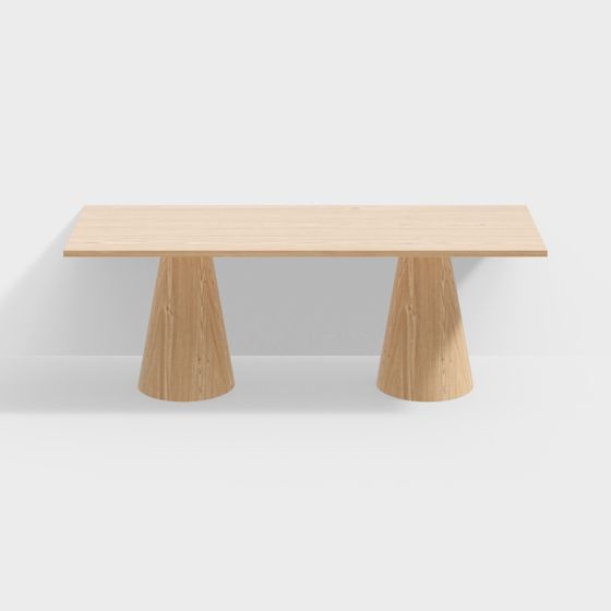Stylish Cone-Shaped Wooden Table 3D model