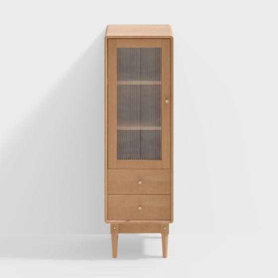 Elegant Wooden Display Cabinet 3D model for Modern Spaces