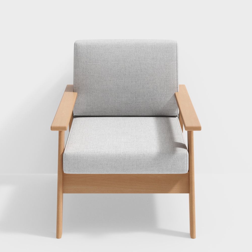 Meilong Weihua - Massivholz-Stoffkombination Einzelsofa