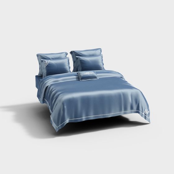 Stylish Low-Poly Bed 3D model for Modern Design