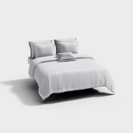 Stylish Low-Poly Bed 3D model for Modern Spaces