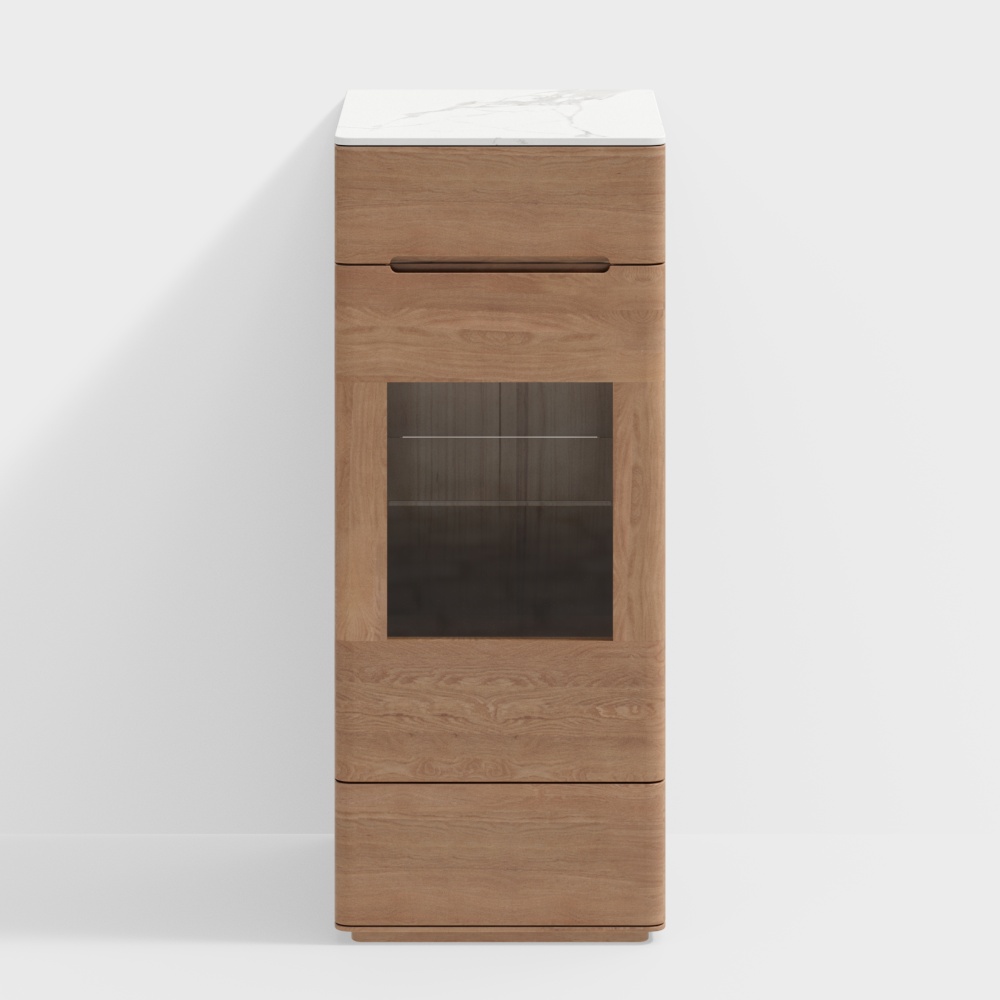 Moderne Nordische Stil-Rheinland Serie Y86M01-Rock Schiefer Mid-Sideboard-NY