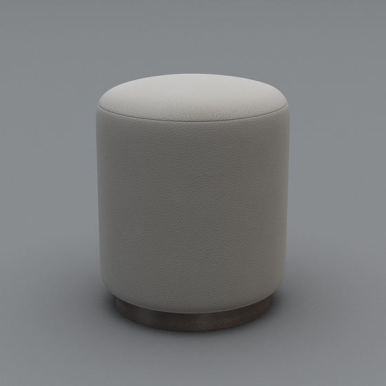 Stylish Round Stool 3D model for Modern Interiors