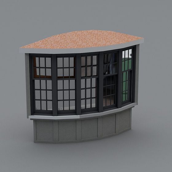 Curved Window Sill 3D model with Low Poly Design