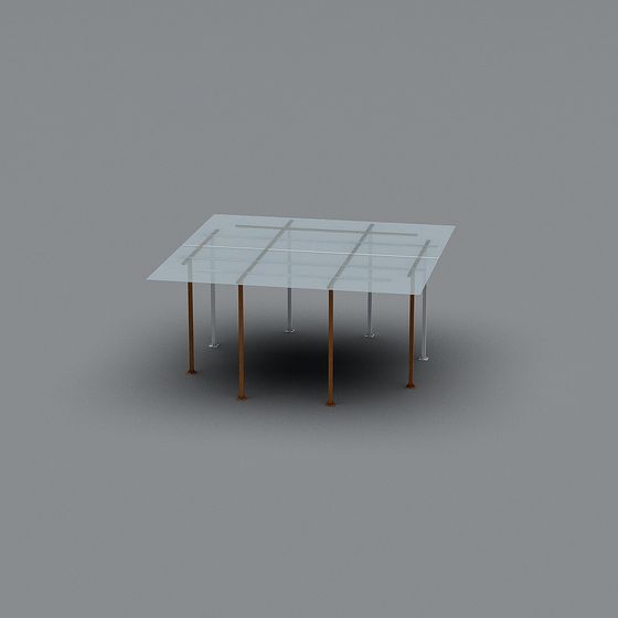 Stylish Transparent Glass Table 3D model