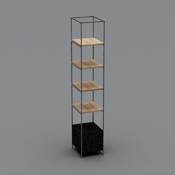 Stylish Metal Bookshelf 3D model for Modern Interiors