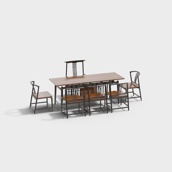 Urban Guest Table and Chairs 3D model