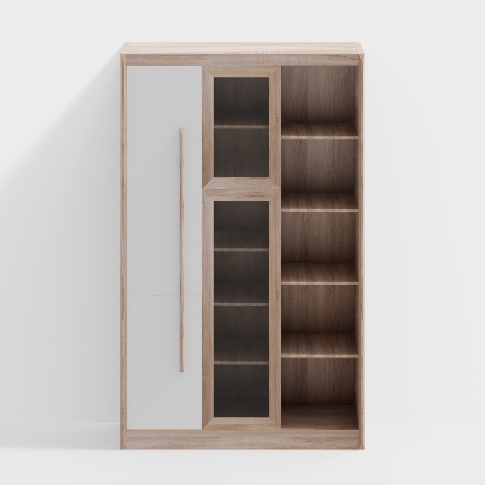 AQMJ-8805-3 ตู้หนังสือสามบานซีรีส์นอร์ดิกเฟรช