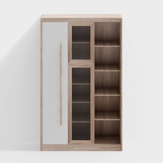 AQMJ-8805-3 ตู้หนังสือสามบานซีรีส์นอร์ดิกเฟรช