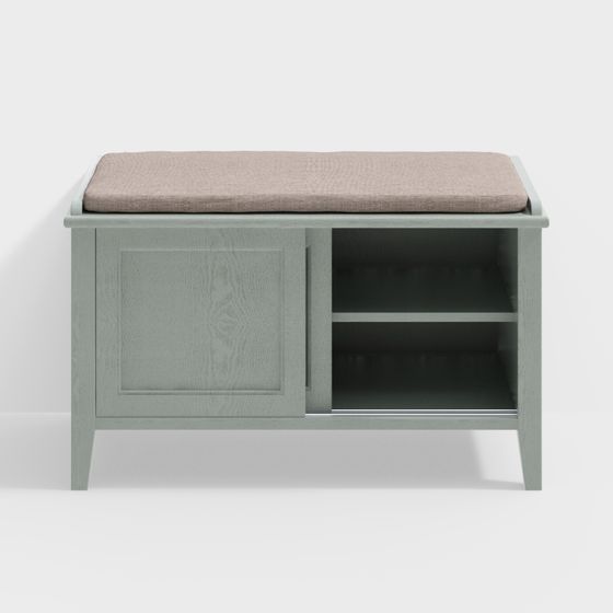Minimalist and Practical Storage Bench 3D model