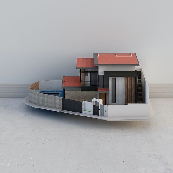 Urban Oasis Low-Poly Residential 3D model