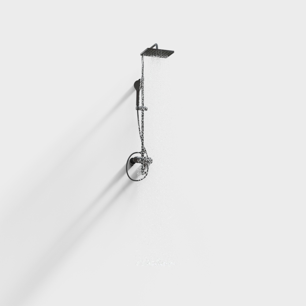 Top-mounted black shower head