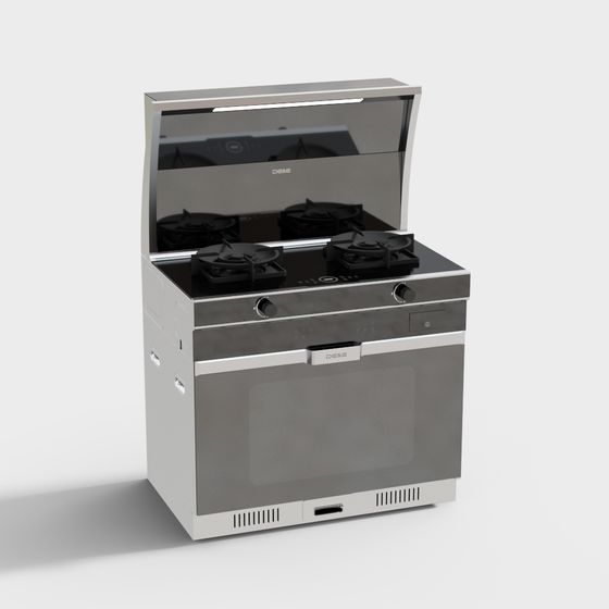 Sleek Modern Kitchen Stove 3D model