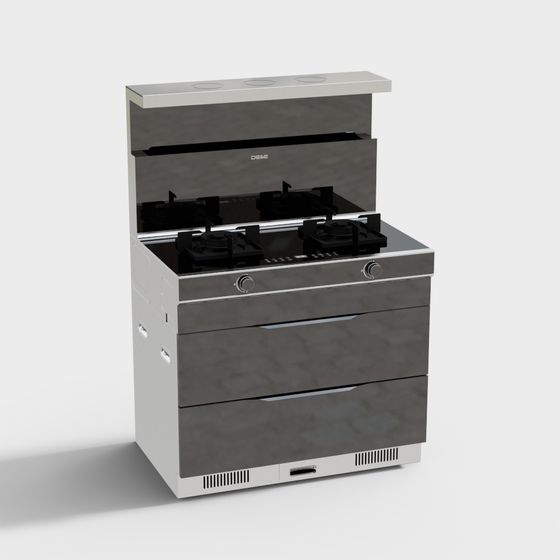 Modern 3D Kitchen Stove Model for Elegant Interiors