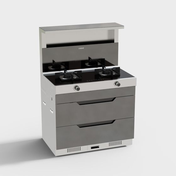 Sleek Gas Stove 3D model for Modern Kitchens