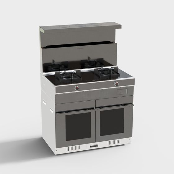 Minimalist Gas Stove 3D model for Modern Kitchens