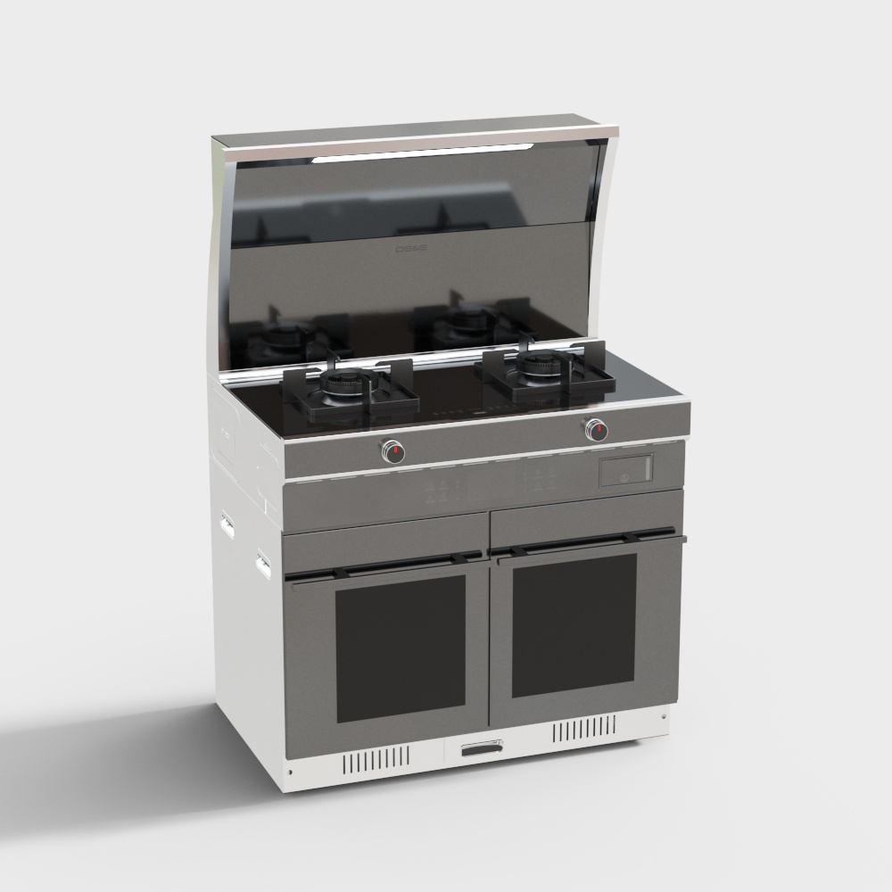 Stylish 3D Gas Stove Model for Modern Kitchens
