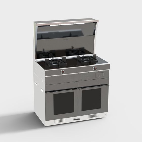 Stylish 3D Gas Stove Model for Modern Kitchens