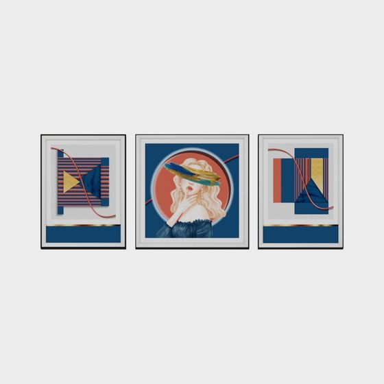 Abstract Picture Frame 3D model for Modern Art