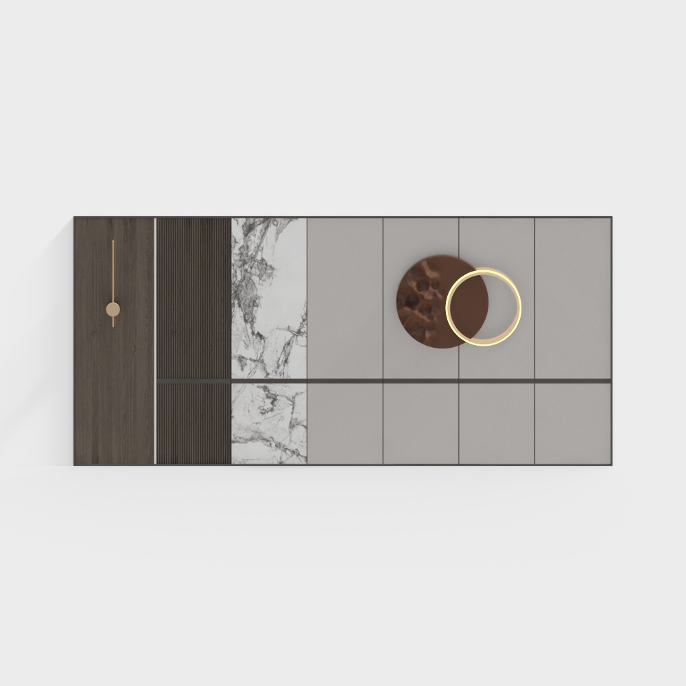 Rock grain wood finish light luxury living room background wall