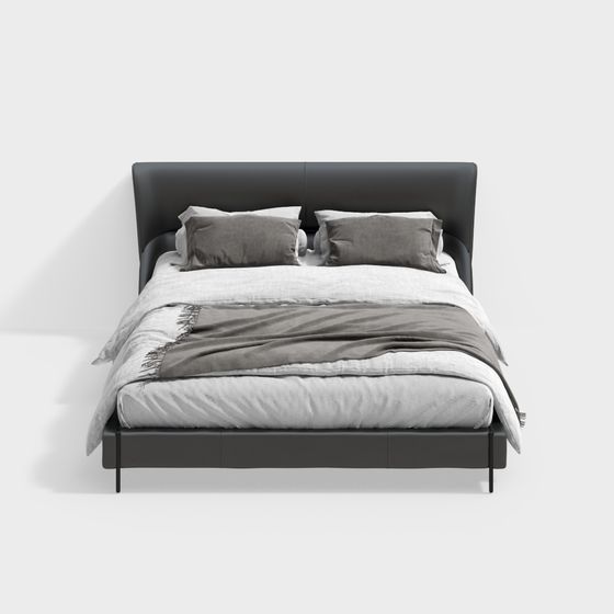Modern Minimalist 3D Bed Model