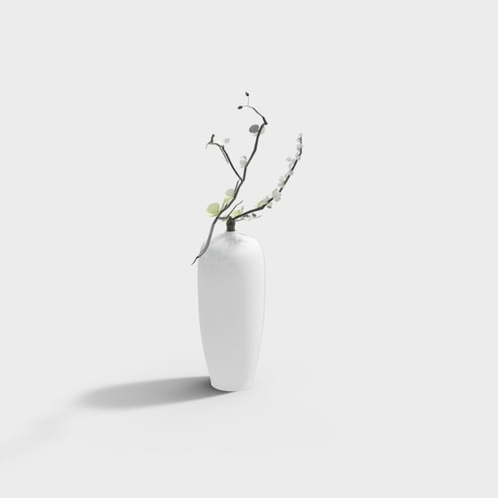 Elegant Vase and Branches 3D model for Interior Design