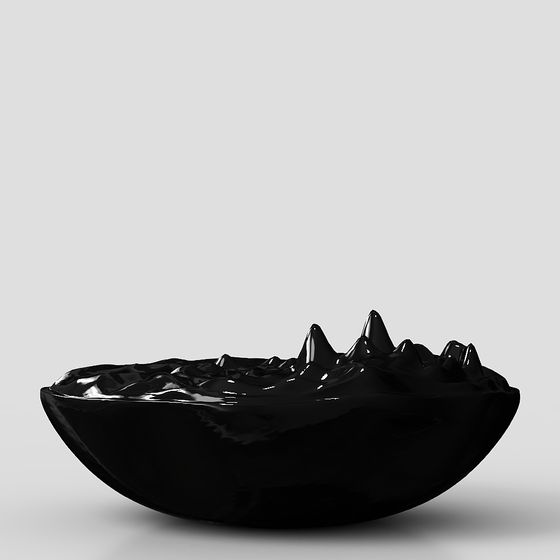 Captivating Black Liquid Droplet Bowl 3D model