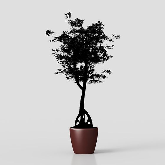 Stylish Potted Tree 3D model for Creative Projects