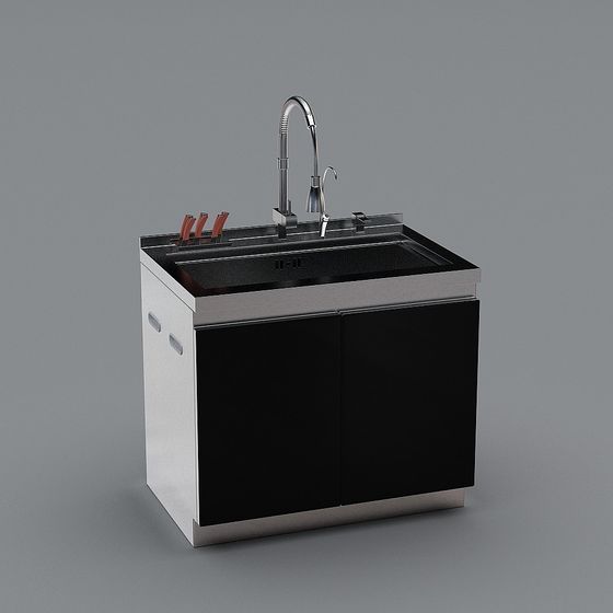 Stylish Kitchen Sink 3D Model for Modern Interiors