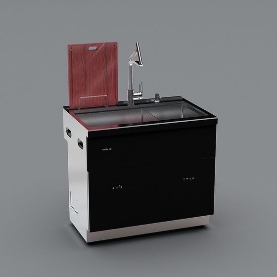Modern Low-Poly Kitchen Sink 3D model