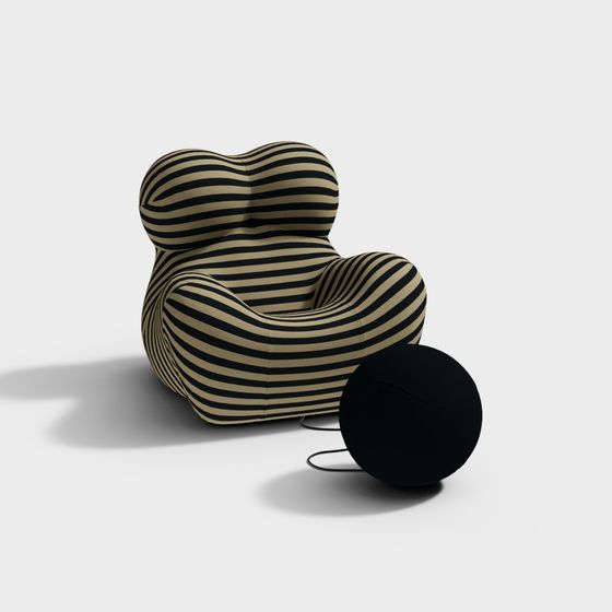 Futuristic Curved Lounge Chair 3D model