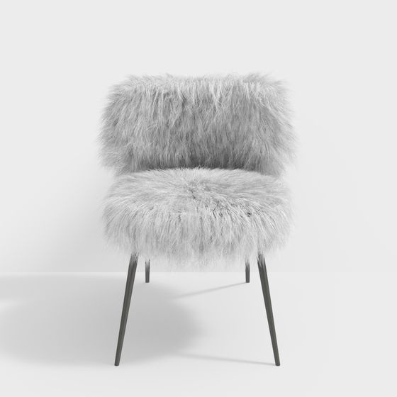 Stylish Plush Chair 3D model for Modern Interiors