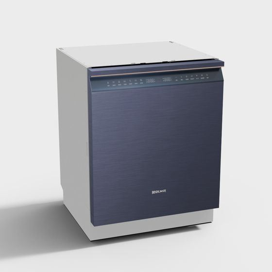 Stylish Low-Poly Dishwasher 3D model for Modern Kitchens