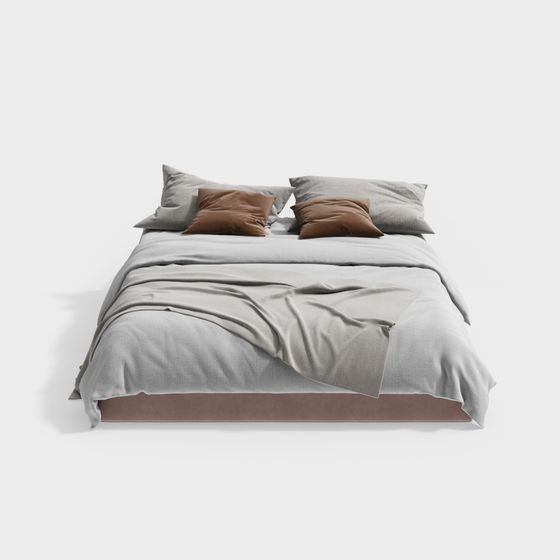 Stylish Low-Polygon 3D Bed Model for Contemporary Living