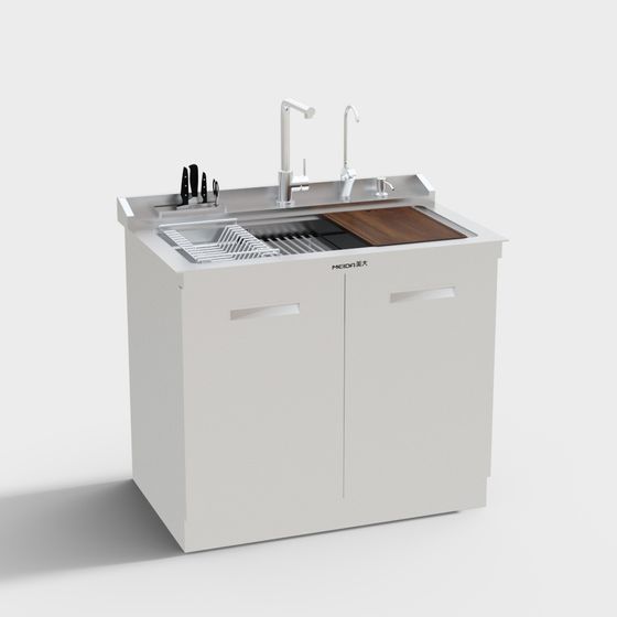 Sleek Kitchen Sink 3D model for Contemporary Spaces