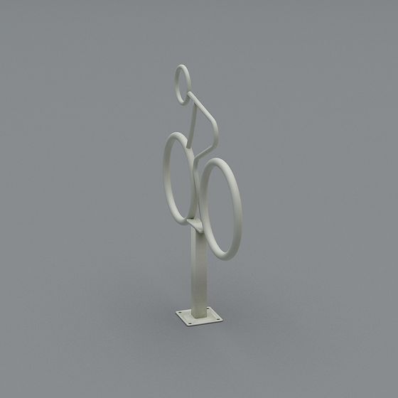 Creative Low-Poly Bicycle Parking Rack 3D model