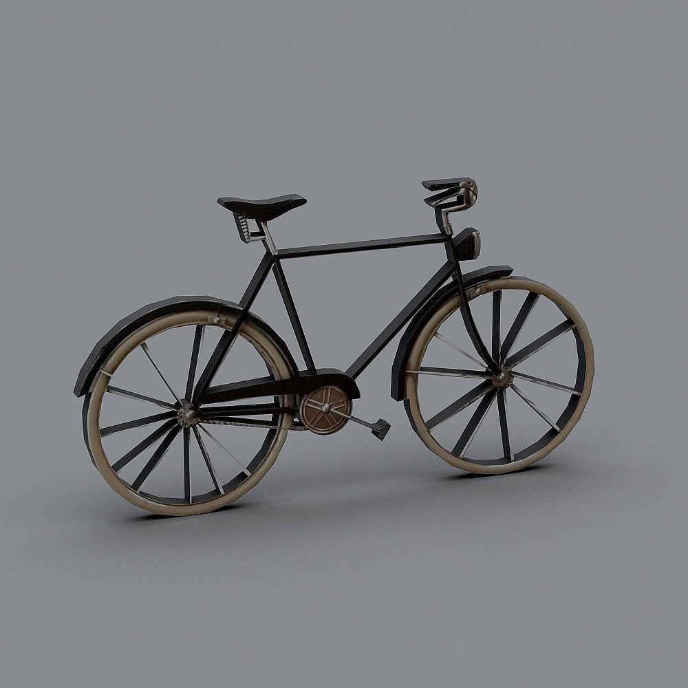 Vintage Bicycle 3D model with Low Polygon Design