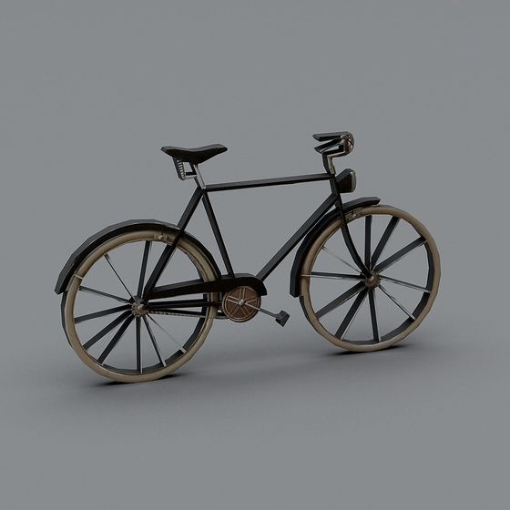 Vintage Bicycle 3D model with Low Polygon Design