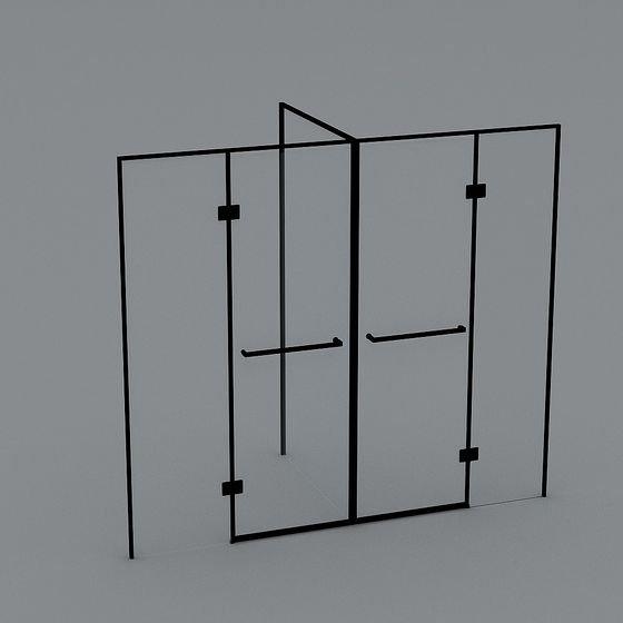 Stylish Glass Shower Room 3D model