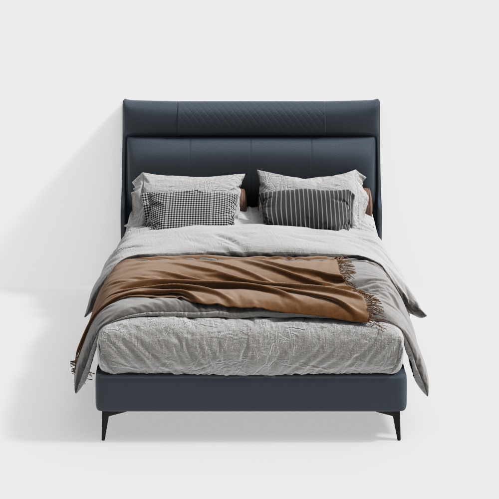 Star Shine leather bed KJN22CXM141-1.5 navy blue