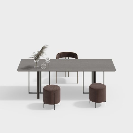 Urban Dining Table 3D model for Contemporary Interiors