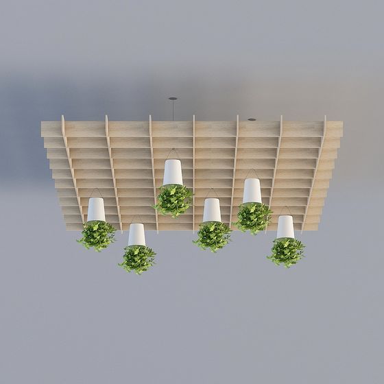 Hanging Green Plant Bookshelf 3D model for Modern Spaces