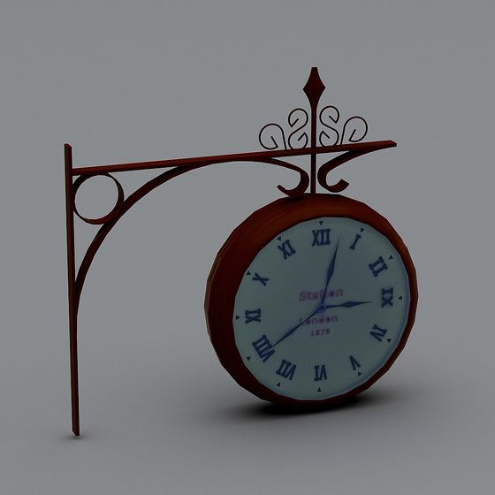 Vintage Station Clock 3D model for Creative Projects