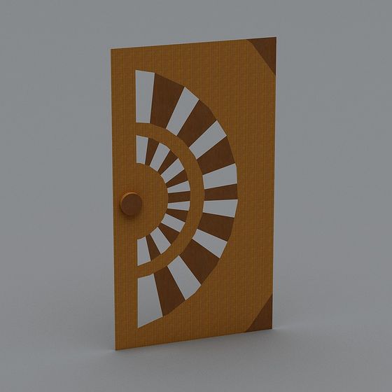 Geometric Elegance: Fan-Shaped Door 3D Model