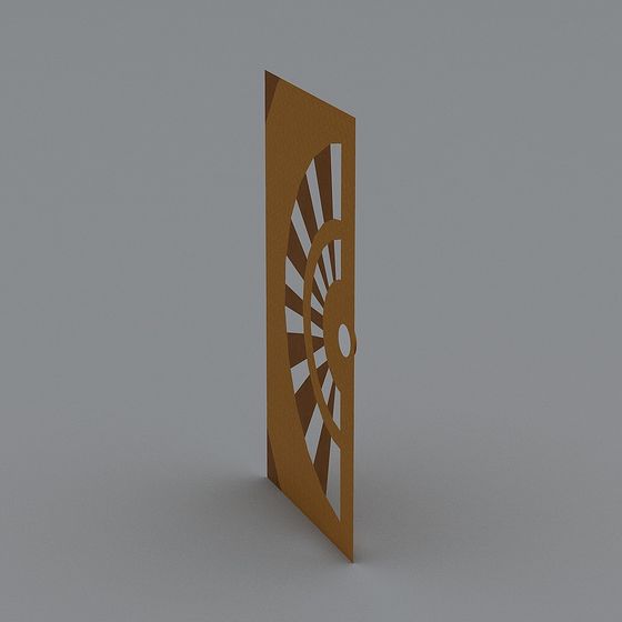 Artistic Low-Polygon 3D Door Panel Model