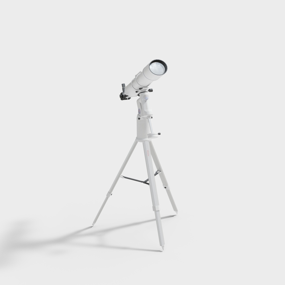 Futuristic Low-Polygon Astronomical Telescope 3D model