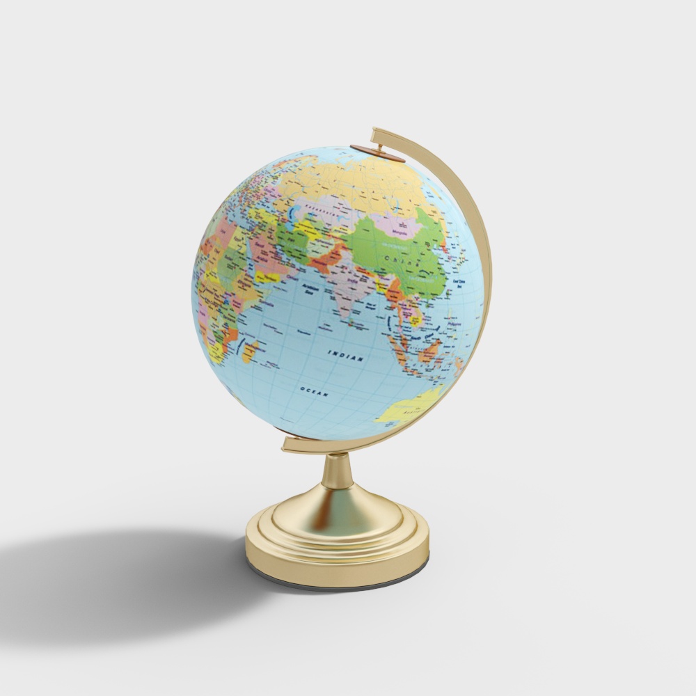 Realistic World Globe 3D Model